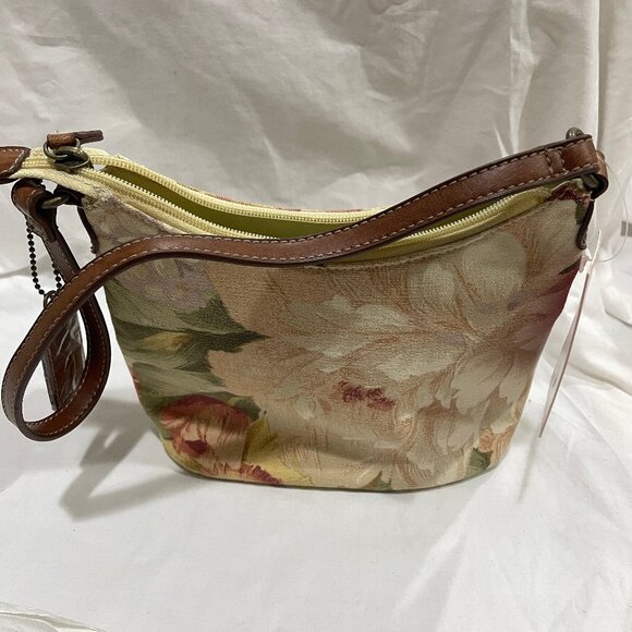 NWD RELIC Eliza Floral Women's Small Canvas Hobo Shoulder Bag Leather Trim Purse - Picture 5 of 12